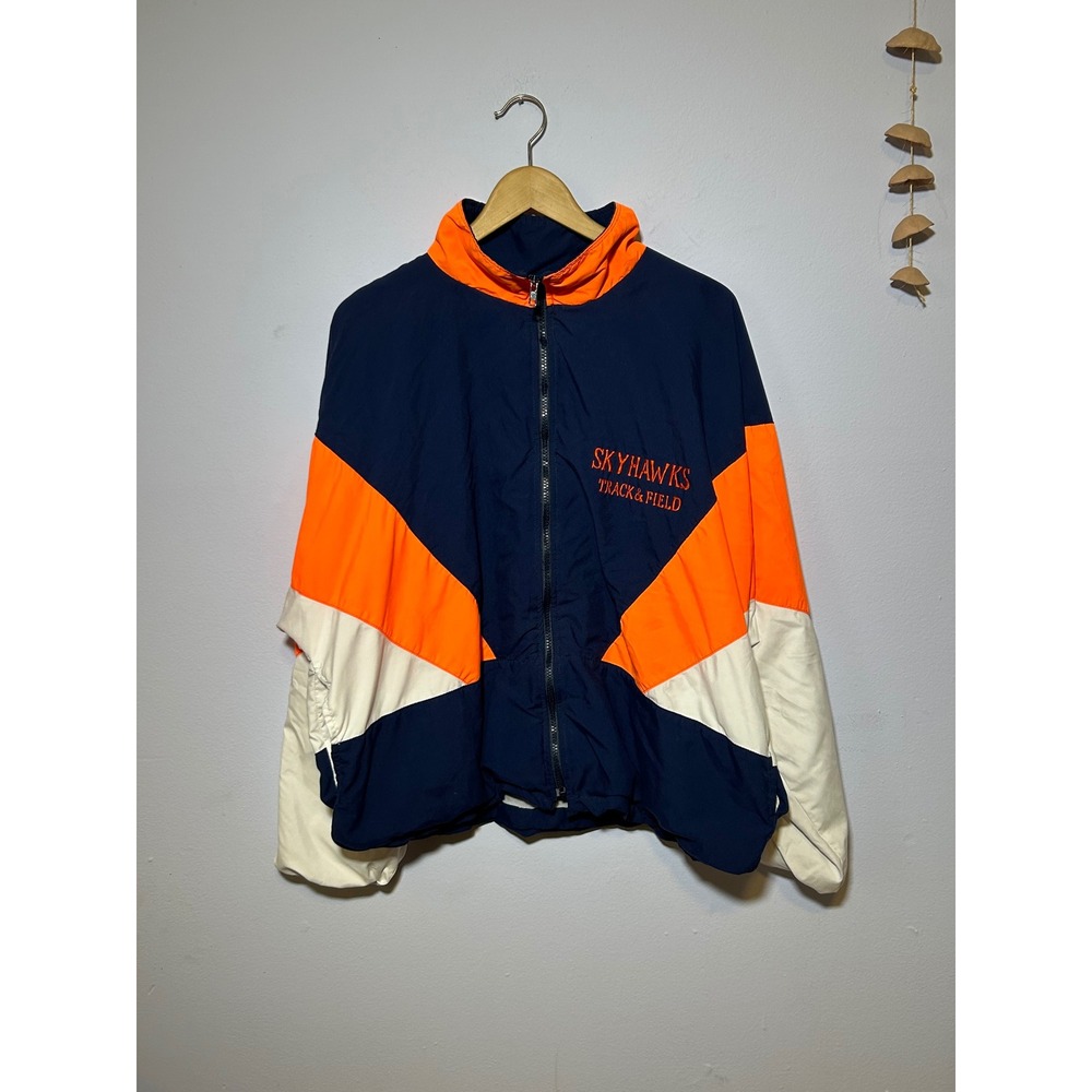 Vintage UT Martin Skyhawks Track & Field Tracksuit Navy Orange Colorblock Y2K